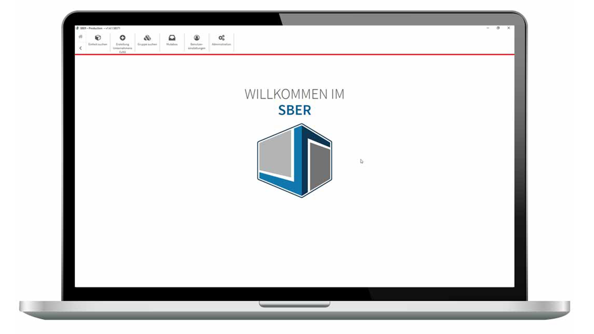 Laptop mit Startseite der Fachanwendung SBER des Bundesamts für Statistik (BFS)