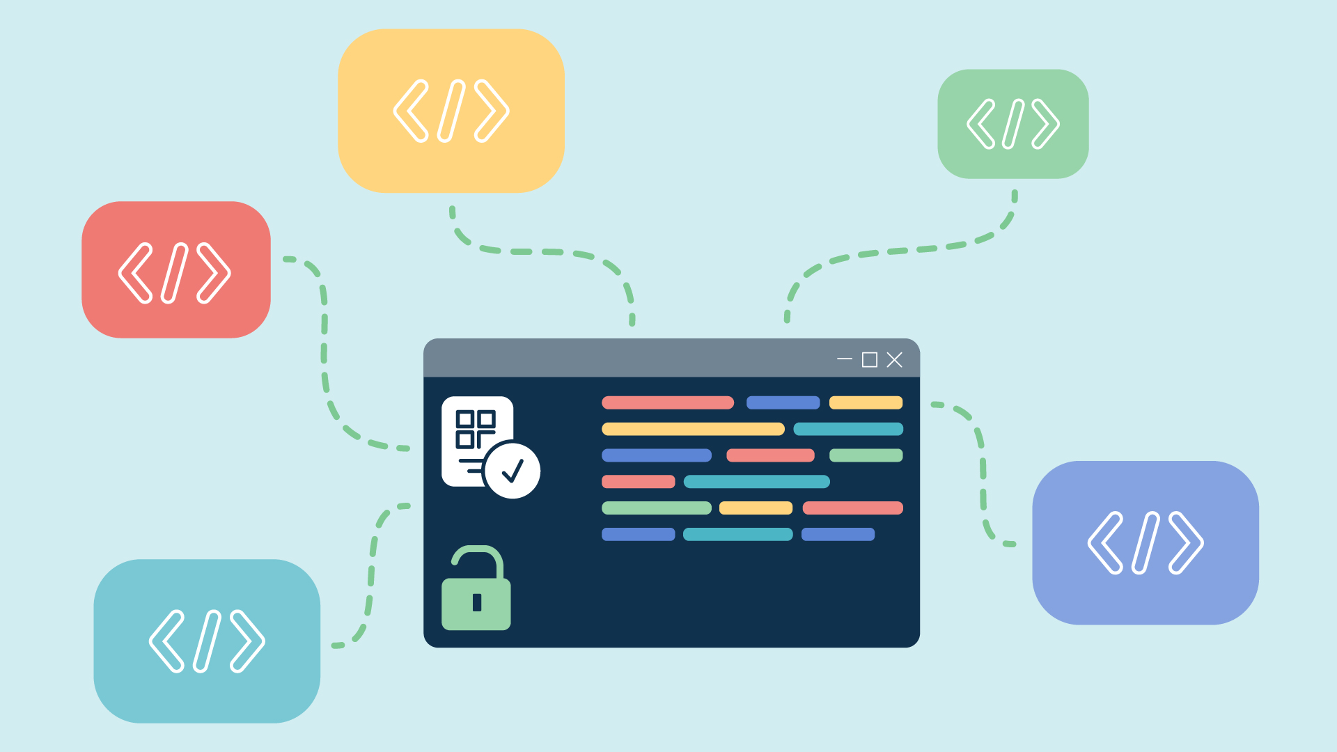 Abstrahiertes Anzeigefenster des Systems mit quelloffenem Code.